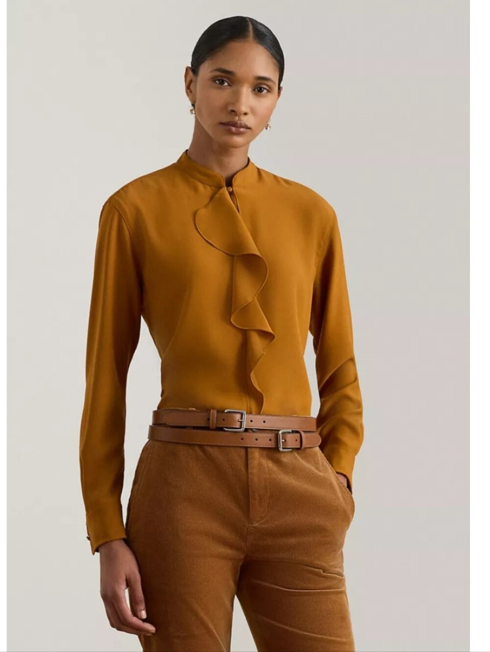 Ralph Lauren Ruffle-Trimmed Georgette Tunic